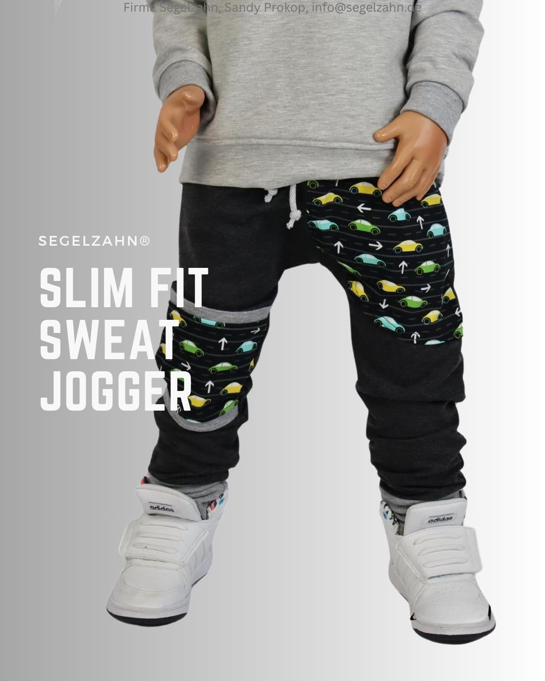 Slim Fit Sweat Jogger Kinder Junge Hosen Kind Baby Mädchen Sweathose Grau Autos Segelzahn Kinderkleidung Graue Kinderhose Jogginghose Hose von Segelzahn