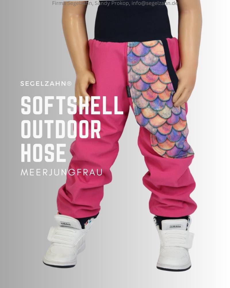 Softshellhose Mädchen Pink, Gefüttert Regenhose Meerjungfrau Kinder Matschhose Segelzahn Regen Kleidung Kind Baby Outdoorhose Buddelhose von Segelzahn