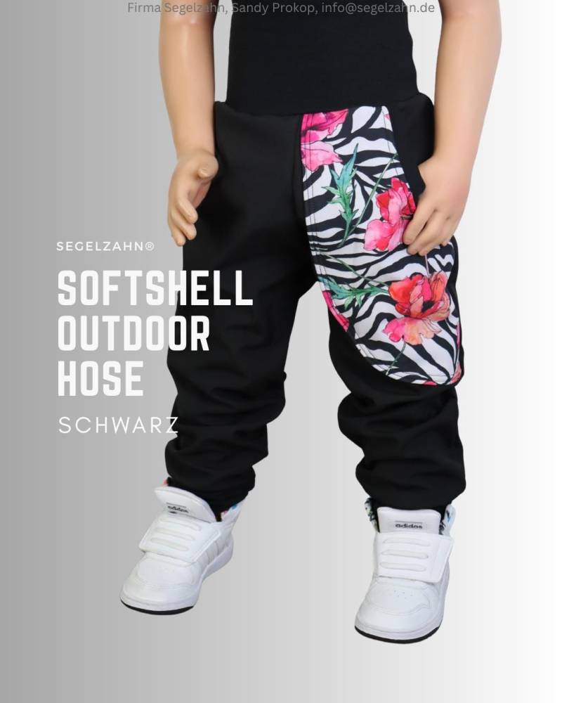 Softshell Hose Mädchen Schwarz, Gefütterte, Regenhose Kinder Matschhose, Warme Buddelhose Segelzahn Regen Kleidung Thermohose Outdoorhose von Segelzahn