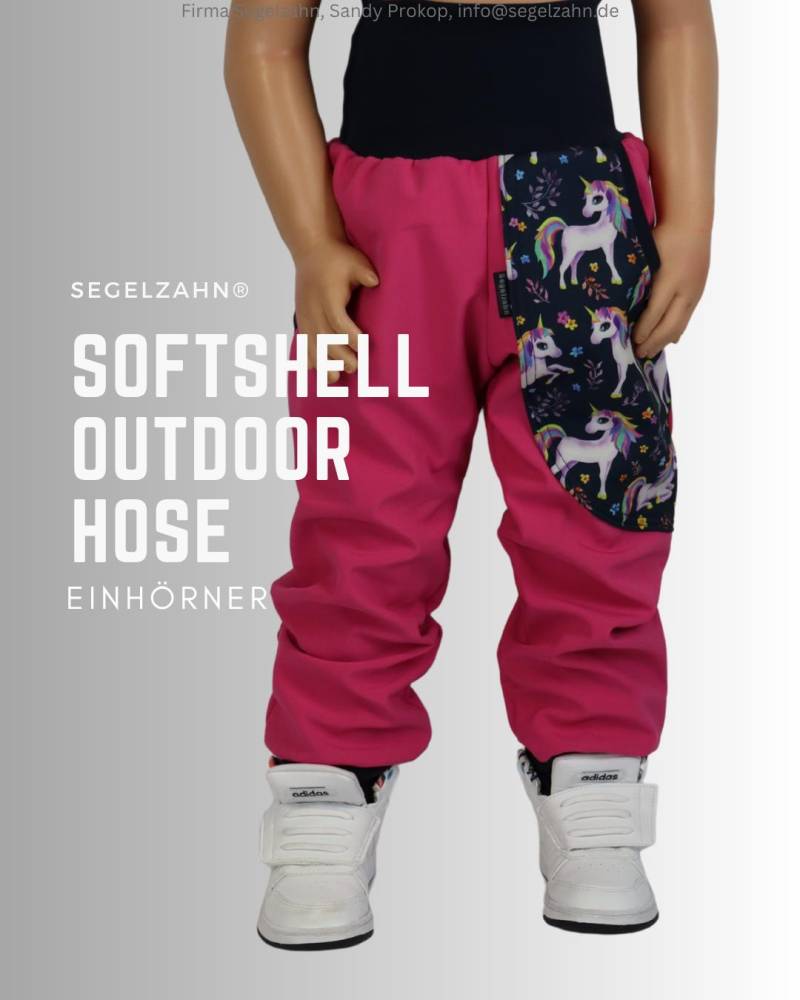 Softshellhose Mädchen Pink Einhörner Gefütterte Regenhose Kinder Matschhose Warme Buddelhose Kind Baby Outdoorhose Segelzahn Pumphose Thermo von Segelzahn