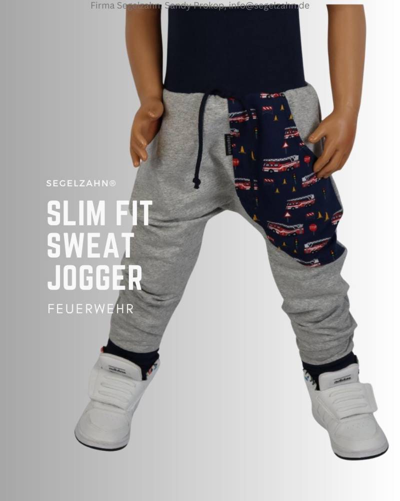 Sweat Hose Kinder, Slim Fit Jogger Grau Feuerwehr Hosen Jungen Kind Baby Jogginghose Segelzahn Kleidung Kinderhose Feuerwehrhose Junge von Segelzahn