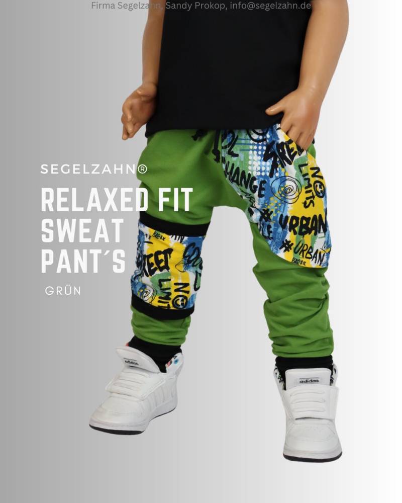 Sweat Hose Kinder Slim Fit Jogger Grün Jungen Pumphose Baby Kind Jogginghose Segelzahn Kinderkleidung Mitwachshose Jungs Hosen Kleidung von Segelzahn