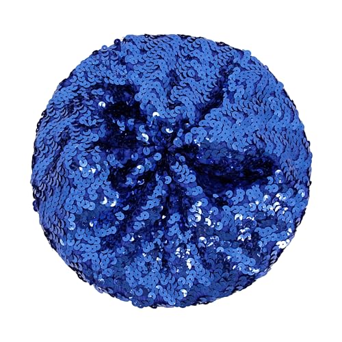 Segreto Frauen Pailletten Barett Hut Glitzernd Glänzend Beanie Mermaid Dancing Cap Kopfbedeckung Mütze Halloween Party Club von Segreto