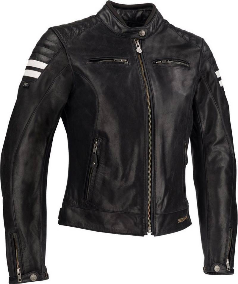 Segura Motorradjacke Stripe Damen Motorrad Lederjacke herausnehmbares Innenfutter von Segura