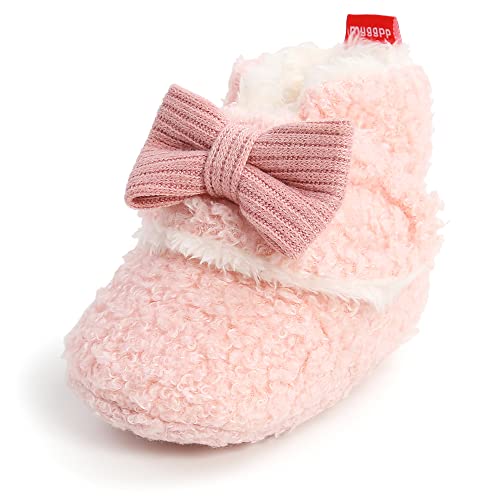 Baby Jungen Mädchen Winter Warme Fleece Stiefel Neugeborene Weiche Sohle Bowknot Erste Wanderschuhe Infant Baby Warme Fleece Booties 0-6M von Sehfupoye