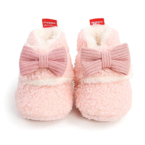 Baby Jungen Mädchen Winter Warme Fleece Stiefel Neugeborene Weiche Sohle Bowknot Erste Wanderschuhe Infant Baby Warme Fleece Booties 0-6M von Sehfupoye