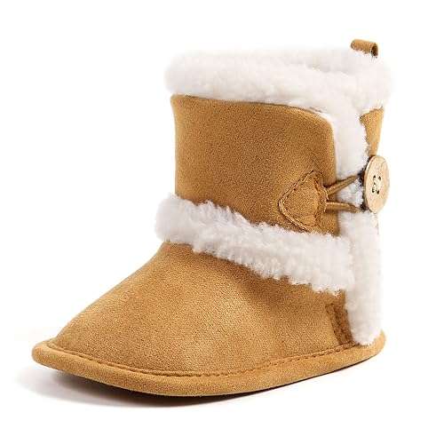 Baby Winter Warme Schneestiefel Neugeborenes Baby Mädchen Jungen Weiche Sohle Knöpfe Fleece Stiefel Säugling Kleinkind Erste Walker Schuhe von Sehfupoye