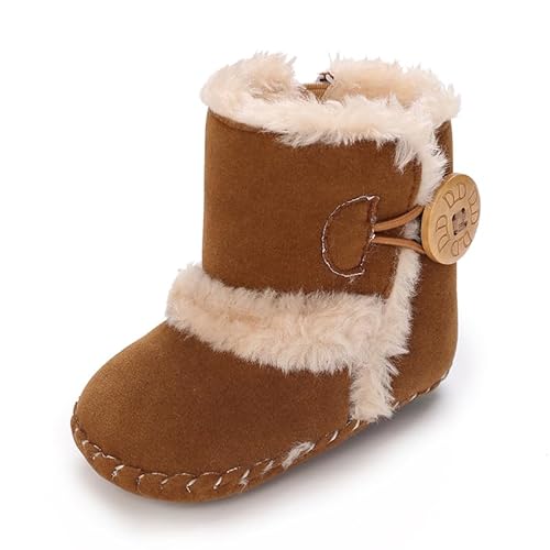 Baby Winter Warme Schneestiefel Neugeborenes Baby Mädchen Jungen Weiche Sohle Knöpfe Fleece Stiefel Säugling Kleinkind Erste Walker Schuhe von Sehfupoye