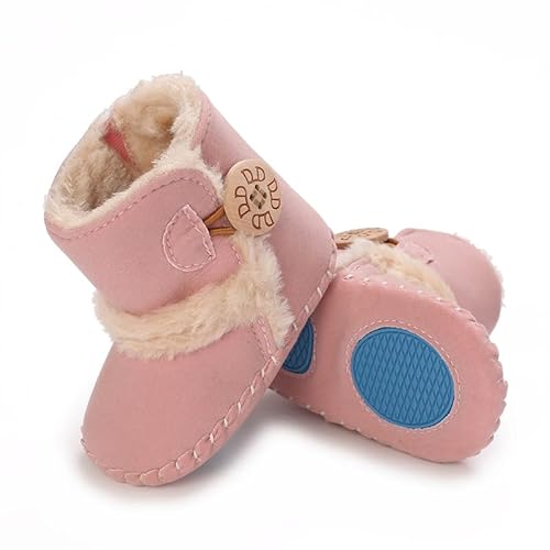 Baby Winter Warme Schneestiefel Neugeborenes Baby Mädchen Jungen Weiche Sohle Knöpfe Fleece Stiefel Säugling Kleinkind Erste Walker Schuhe von Sehfupoye