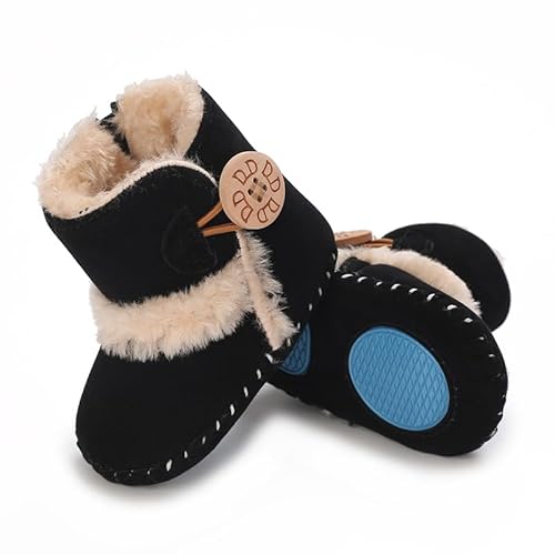 Baby Winter Warme Schneestiefel Neugeborenes Baby Mädchen Jungen Weiche Sohle Knöpfe Fleece Stiefel Säugling Kleinkind Erste Walker Schuhe von Sehfupoye