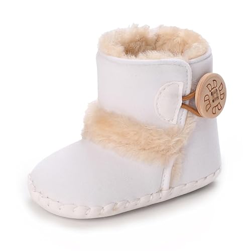 Baby Winter Warme Schneestiefel Neugeborenes Baby Mädchen Jungen Weiche Sohle Knöpfe Fleece Stiefel Säugling Kleinkind Erste Walker Schuhe von Sehfupoye