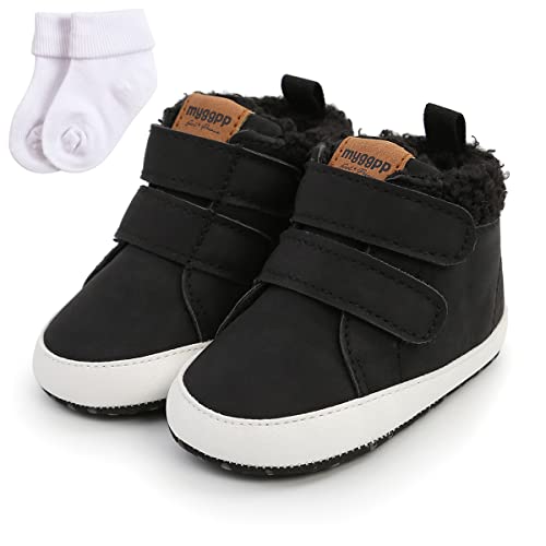 Sehfupoye Baby Jungen Mädchen Winter warmen Schnee Booties Sneakers Baby erste Wanderschuhe rutschfeste weiche Kleinkinderschuhe Booties 12-18m mit Socken von Sehfupoye