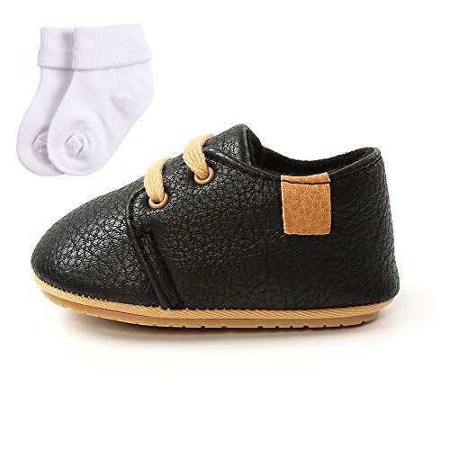 Sehfupoye Baby Mädchen Jungen Turnschuhe Kleinkind PU Leder erste Walking Schuhe Kleinkind Neugeborenes Prewalker Turnschuhe für 12-18 Monate mit Socke von Sehfupoye