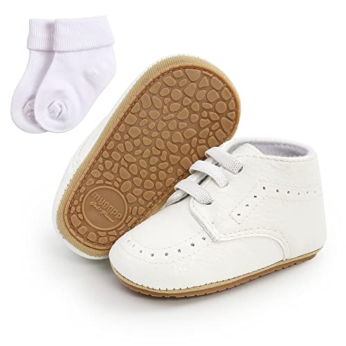 Sehfupoye Baby Mädchen Jungen Turnschuhe Kleinkind PU Leder erste Walking Schuhe Kleinkind Neugeborenes Prewalker Turnschuhe für 6-12 Monate mit Socke von Sehfupoye