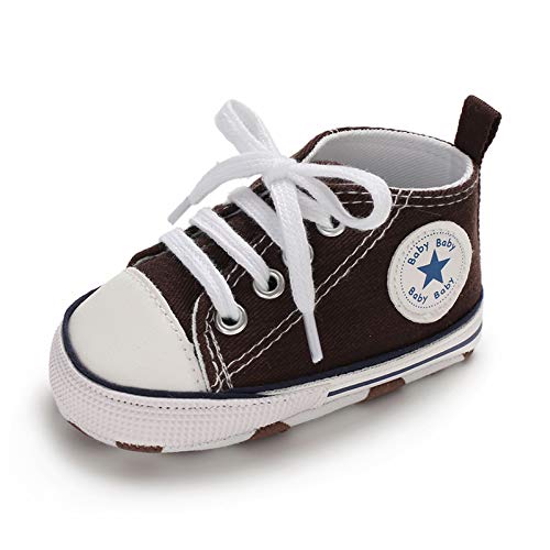 Sehfupoye Baby Mädchen Jungen Turnschuhe Kleinkind Schuhe Canvas Erste Wanderschuhe Neugeborene Anti-Rutsch Prewalker Turnschuhe für 0-6 Monate von Sehfupoye