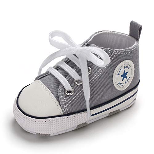 Sehfupoye Baby Mädchen Jungen Turnschuhe Kleinkind Schuhe Canvas Erste Wanderschuhe Neugeborene Anti-Rutsch Prewalker Turnschuhe für 0-6 Monate von Sehfupoye