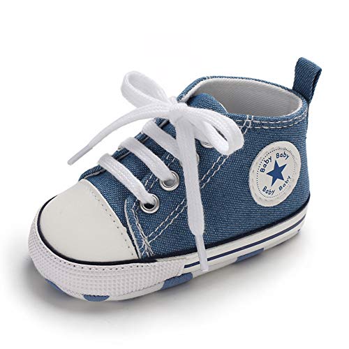 Sehfupoye Baby Mädchen Jungen Turnschuhe Kleinkind Schuhe Canvas Erste Wanderschuhe Neugeborene Anti-Rutsch Prewalker Turnschuhe für 0-6 Monate von Sehfupoye