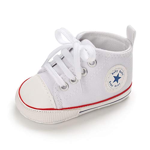 Sehfupoye Baby Mädchen Jungen Turnschuhe Kleinkind Schuhe Canvas Erste Wanderschuhe Neugeborene Anti-Rutsch Prewalker Turnschuhe für 0-6 Monate von Sehfupoye