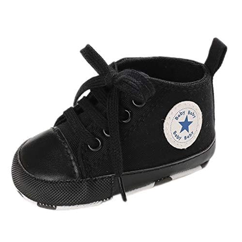 Sehfupoye Baby Mädchen Jungen Turnschuhe Kleinkind Schuhe Canvas Erste Wanderschuhe Neugeborene Anti-Rutsch Prewalker Turnschuhe für 0-6 Monate von Sehfupoye