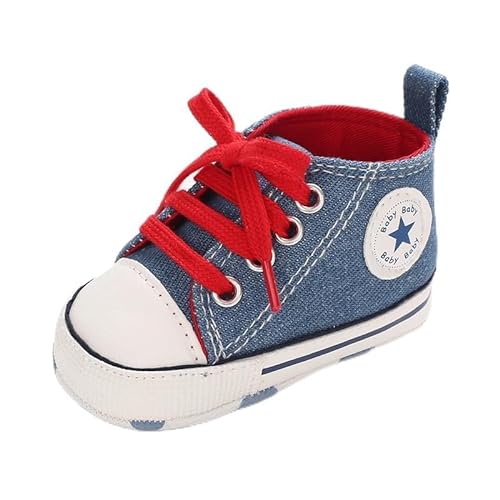 Sehfupoye Baby Mädchen Jungen Turnschuhe Kleinkind Schuhe Canvas Erste Wanderschuhe Neugeborene Anti-Rutsch Prewalker Turnschuhe für 12-18 Monate von Sehfupoye