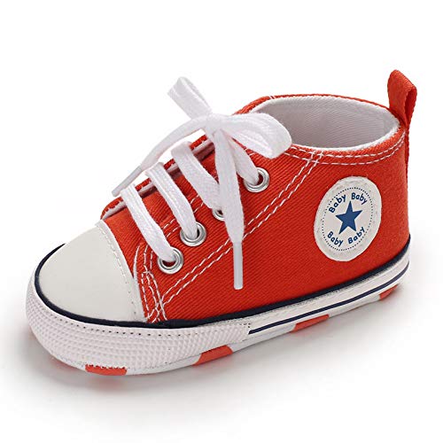 Sehfupoye Baby Mädchen Jungen Turnschuhe Kleinkind Schuhe Canvas Erste Wanderschuhe Neugeborene Anti-Rutsch Prewalker Turnschuhe für 12-18 Monate von Sehfupoye