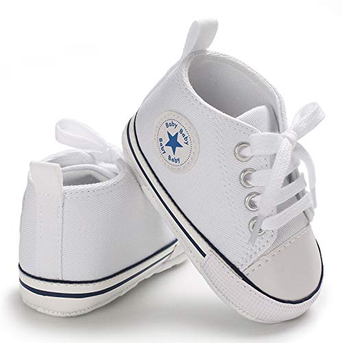 Sehfupoye Baby Mädchen Jungen Turnschuhe Kleinkind Schuhe Canvas Erste Wanderschuhe Neugeborene Anti-Rutsch Prewalker Turnschuhe für 6-12 Monate von Sehfupoye