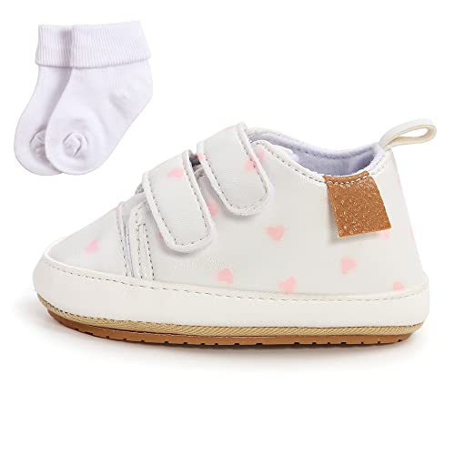 Sehfupoye Baby Mädchen Jungen Turnschuhe Kleinkind PU Leder erste Walking Schuhe Kleinkind Neugeborenes Prewalker Turnschuhe für 0-6 Monate mit Socke von Sehfupoye