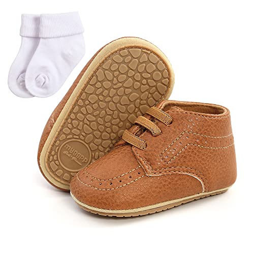 Sehfupoye Baby Mädchen Jungen Turnschuhe Kleinkind PU Leder erste Walking Schuhe Kleinkind Neugeborenes Prewalker Turnschuhe für 6-12 Monate mit Socke von Sehfupoye