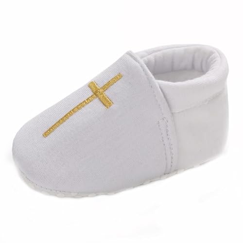 Sehfupoye Babyschuhe aus weichem Baumwollstoff mit Flex-Sohle Hausschuhe Taufsandalen für 0-22 Monate, Atmungsaktive Krabbelschuhe für Jungen & Mädchen von Sehfupoye