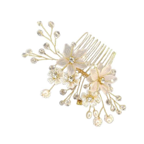Handgefertigtes Hochzeits-Haarteil mit Kristallen und Perlen, Haar-Accessoire für Braut und Brautjungfern, für den täglichen Gebrauch von Sehuby