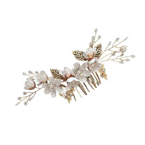 Traditionelle Hanbok-Haarspange, zarter Haarkamm mit Strasssteinen und künstlichen Perlen, Schmuck für Braut und Brautjungfern von Sehuby