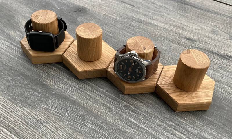 Uhrenhalter Flexibel, Uhrenaufbewahrung, Uhrenhalter, Aufbewahrung Armbanduhren, Eiche von SeibelsKreationen