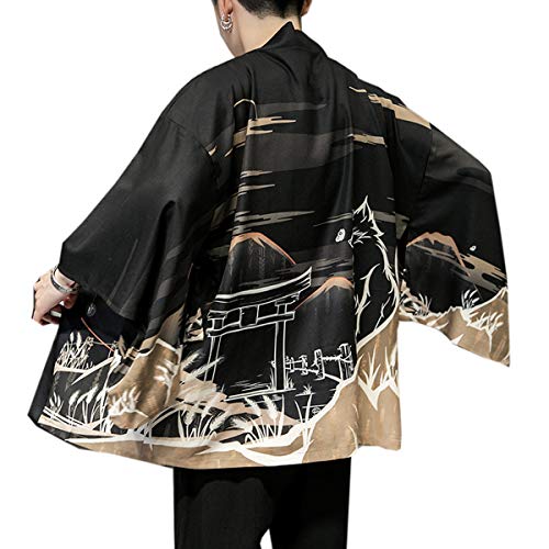 Seidarise Herren Haori Jacke Kimono Cardigan Yukata Noragi Happi Coat - - Groß von Seidarise