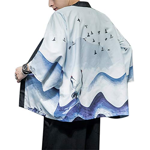 Seidarise Herren Haori Jacke Kimono Cardigan Yukata Noragi Happi Mantel, Teb, XX-Large von Seidarise