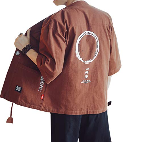 Seidarise Herren Kimono Traditionelle japanische Kleidung Männliche Cardigan Noragi Jacke Yukata Coat Haori - - XX-Large von Seidarise