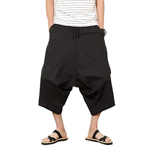 seidarise Haremshose für Herren, Hip-Hop-Jogger, weite Beine, lässig, Leinen, japanisches Yoga - - XX-Large von Seidarise