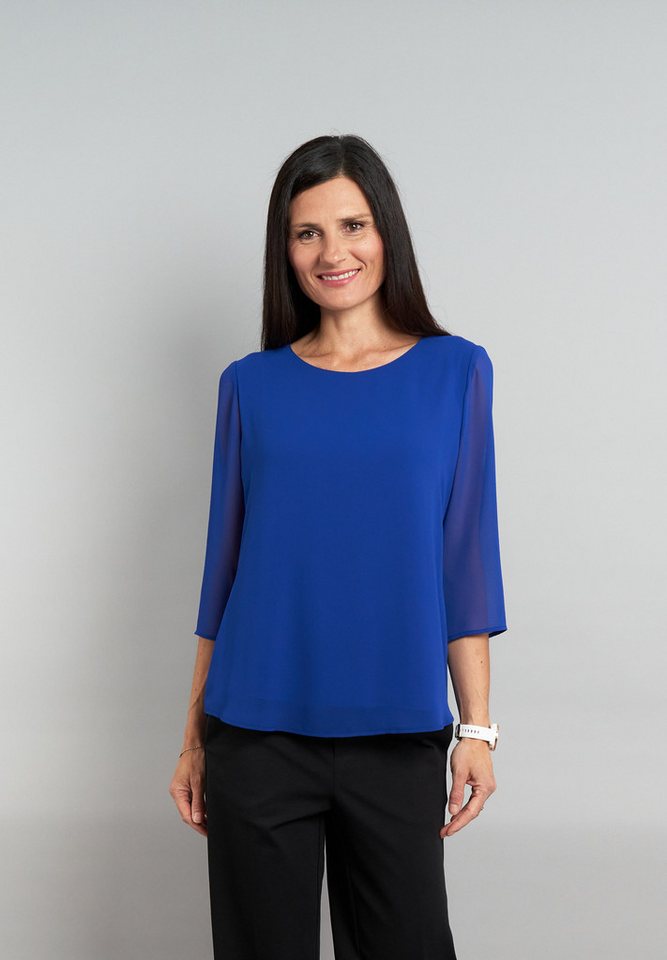 Seidel Moden Chiffonbluse mit 3/4-Armen und in Doppel-Layer-Optik von Seidel Moden