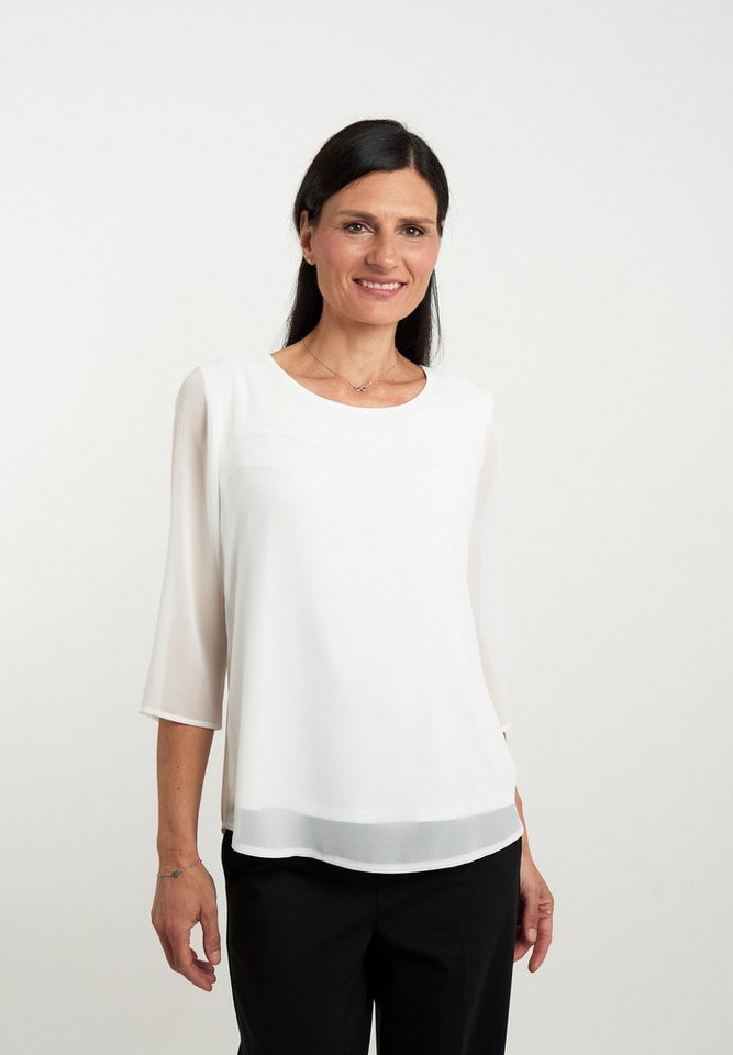 Seidel Moden Chiffonbluse mit 3/4-Armen und in Doppel-Layer-Optik von Seidel Moden