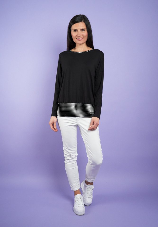Seidel Moden Longshirt Exklusiv bei OTTO Unifarben, mit Streifen-Details -MADE IN GERMANY von Seidel Moden