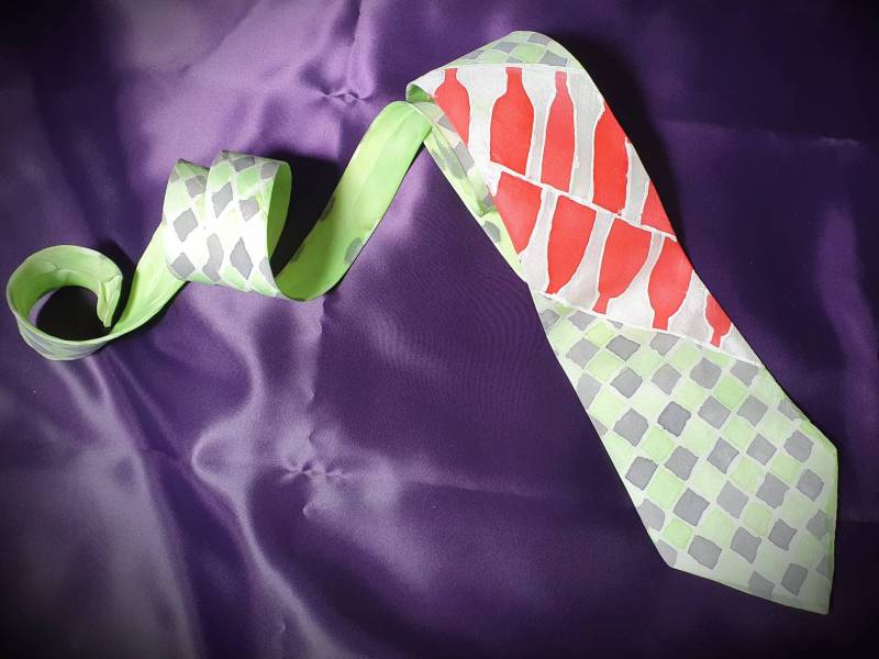 Seidenkrawatte Handbemalt Im Rockabilly-style - Die 50Er Jahre Auf Seide von SeidenArt