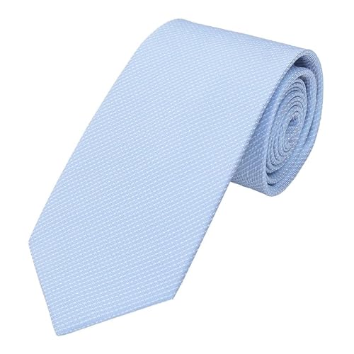 Seidenfalter Basic Picoté Krawatte - 8 cm XXL Übergröße - Hellblau von Seidenfalter