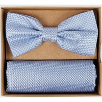 Prince Bowtie Fliege und Einstecktuch im Set mit Webmuster in Bleu, Größe 1 Prince Bowtie Fliege und Einstecktuch im Set mit Webmuster in Bleu, Größe 1 von Prince Bowtie