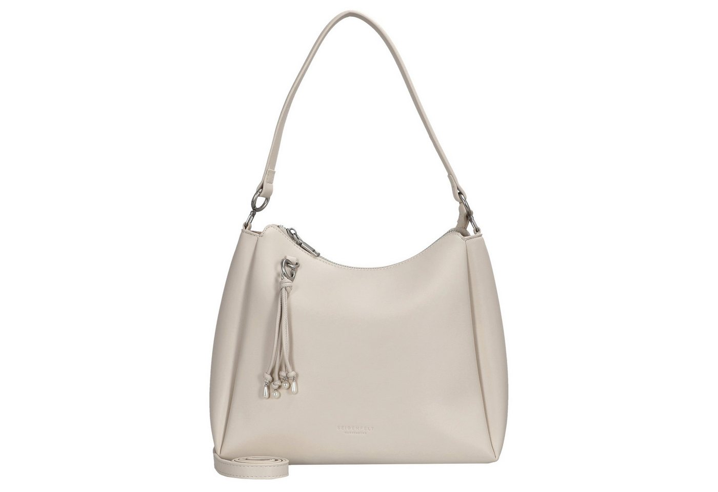 Seidenfelt Manufaktur Handtasche Sandve Midi Hobo - Schultertasche 31 cm (cream) von Seidenfelt Manufaktur