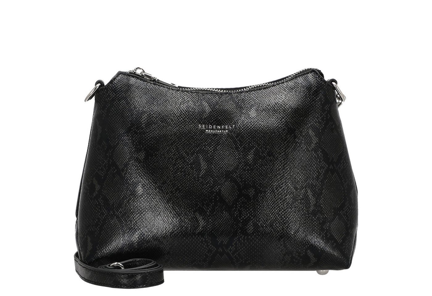Seidenfelt Manufaktur Umhängetasche Lilleby Midi - Umhängetasche 24.5 cm (reptile black) von Seidenfelt Manufaktur
