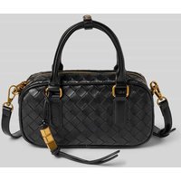 Seidenfelt Handtasche in Flecht-Optik Modell 'KINNA BOWLING BAG' in Black, Größe 1 von Seidenfelt