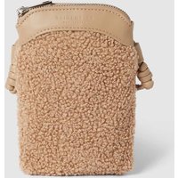 Seidenfelt Umhängetasche mit Teddyfell Modell 'Hellvi' in Camel, Größe 1 von Seidenfelt