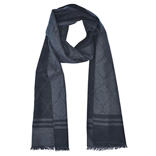 SEABRIGHT Schal 100% Seide Seidenflanell Seidenschal Flauschig Warm Dick SC-S-SS-1804-4 extra lang Schwarz Grau Anthrazit Diamant von Seidenflanell, Silk Flannel by SeaBright