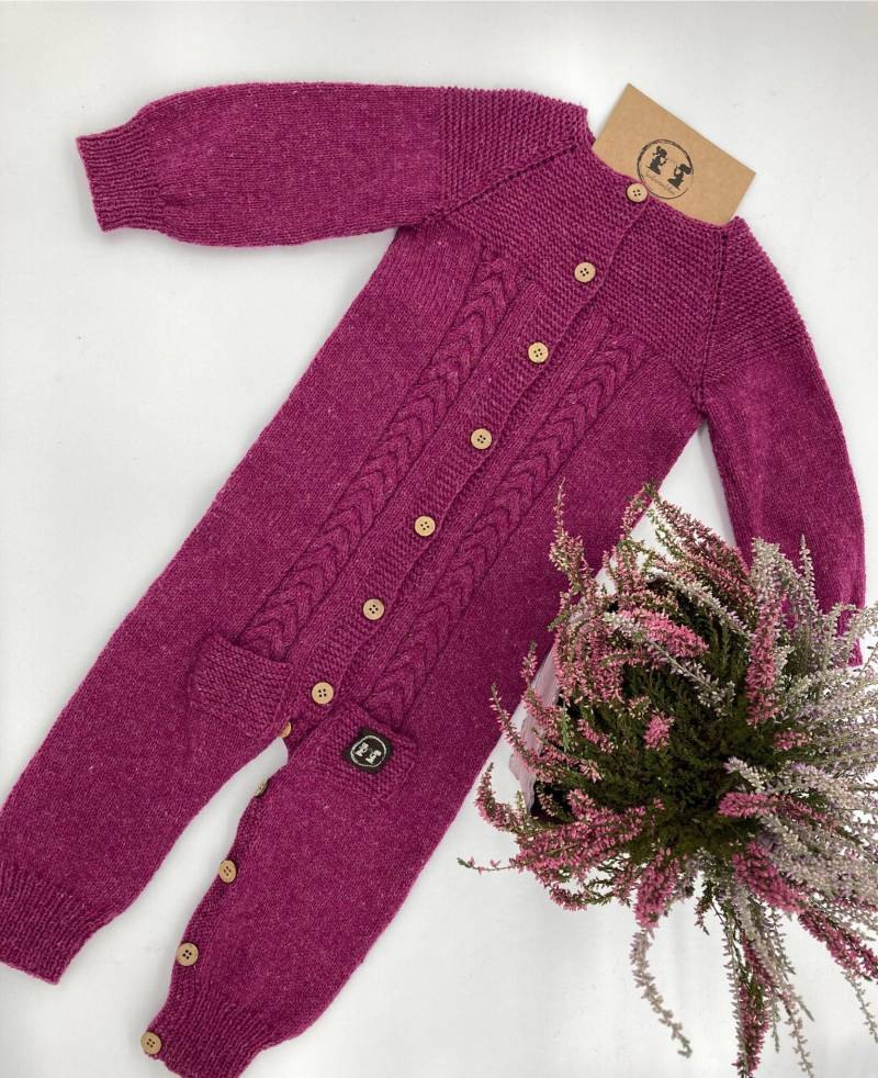 Baby Overall - Handgestrickt Aus 100% Bio Merinowolle von Seidenmaedchen