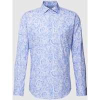 Seidensticker Super SF Super Slim Fit Business-Hemd mit Allover-Muster in Bleu, Größe 40 von Seidensticker Super SF