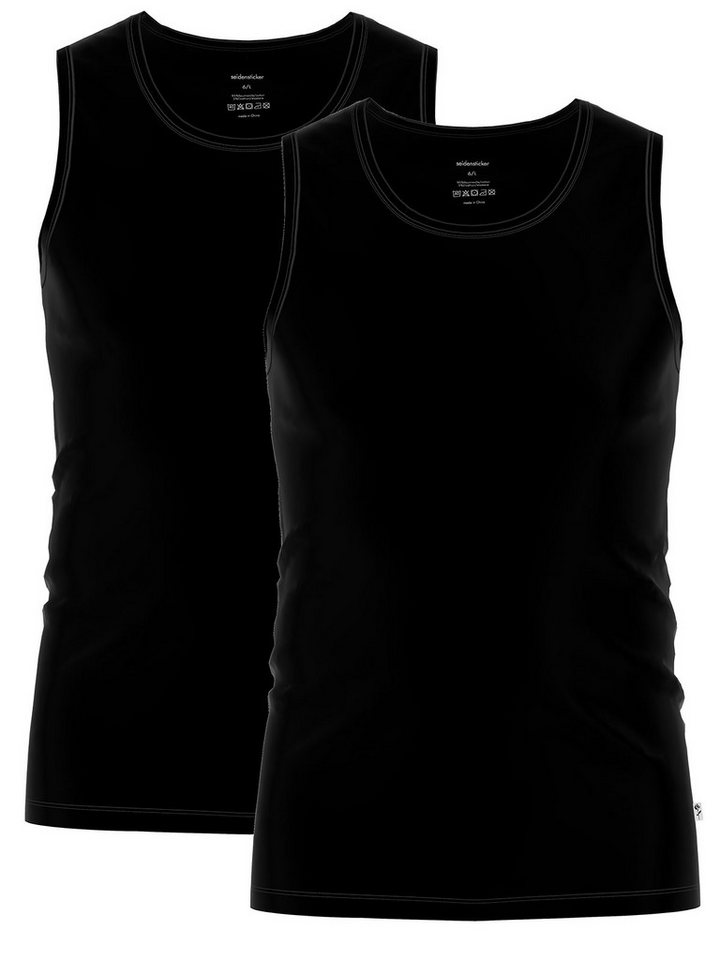 Seidensticker schwarze Rose Achselhemd 2er Pack Herren Tank Top (Spar-Set, 2-St) Hautfreundlich, Markenqualität, figurbetont, Uni, mit Baumwolle von Seidensticker schwarze Rose